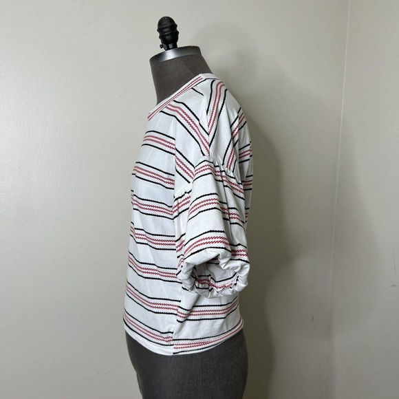 Code X Mode Striped Crop Balloon Sleeve Top Size Small Stretch - Picture 4 of 7